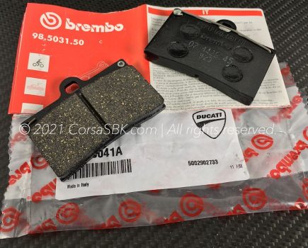 Genuine Ducati Brembo brake pads. Compound: Carbon Ceramic (Ferit I-D 450FF). Ducati part-no. 61340041A repl. 61340021A